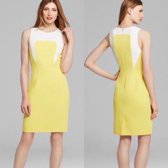 Rachel Roy Color‎ Block Sheath Dress Yellow Size 2 - Picture 1 of 9